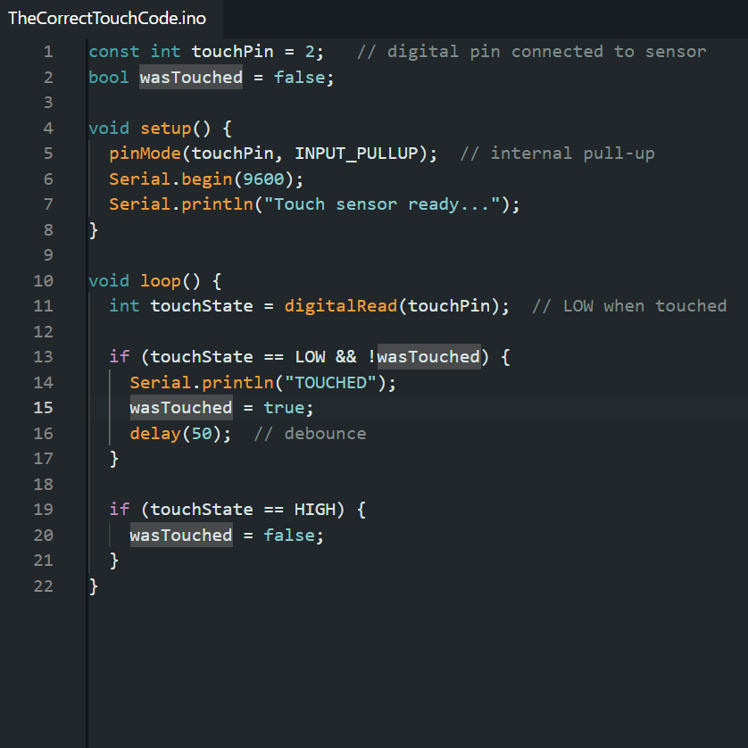 Working touch sensor original code.