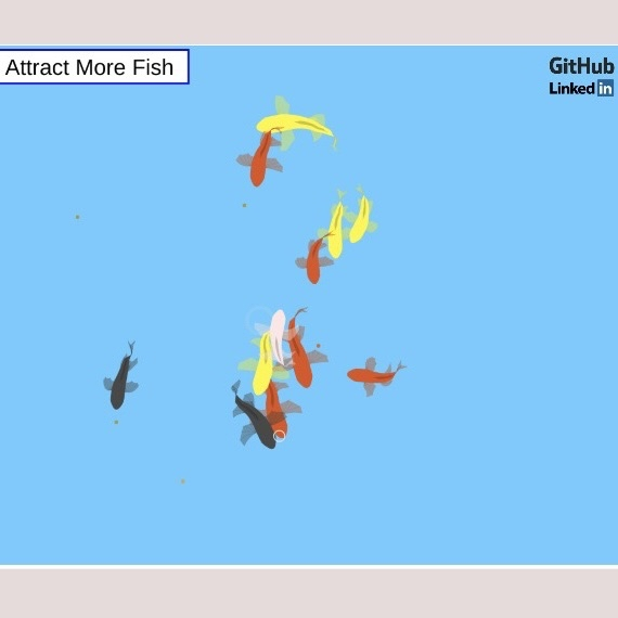 Research for the water code based off of koi pond inspiration. We looked into moving fish using JS animation but decided against it as it was too laggy.
