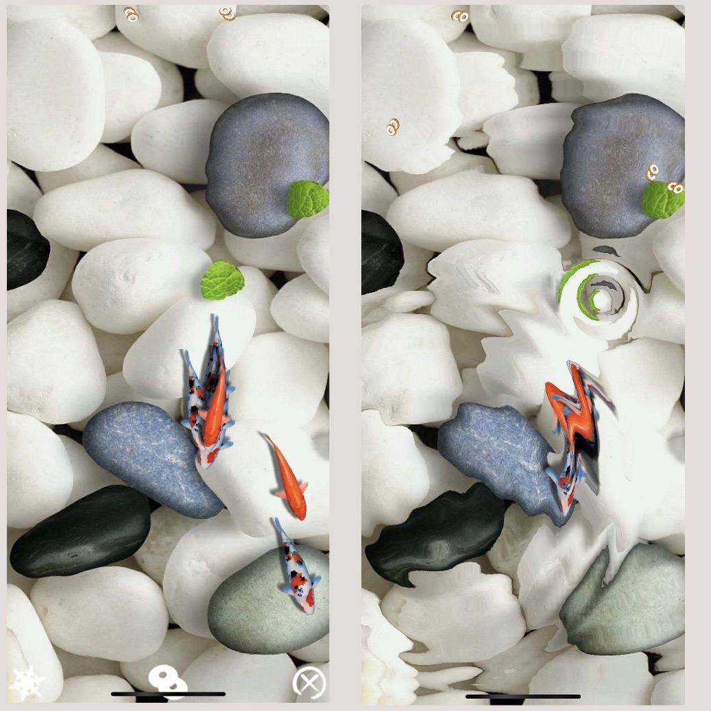 The app Koi Pond, major inspiration for our water simulation.